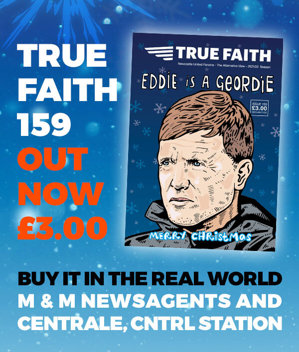 True faith 159 out now £3.00. Buy it in the real world at M&M Newsagents and Centrale, Central station